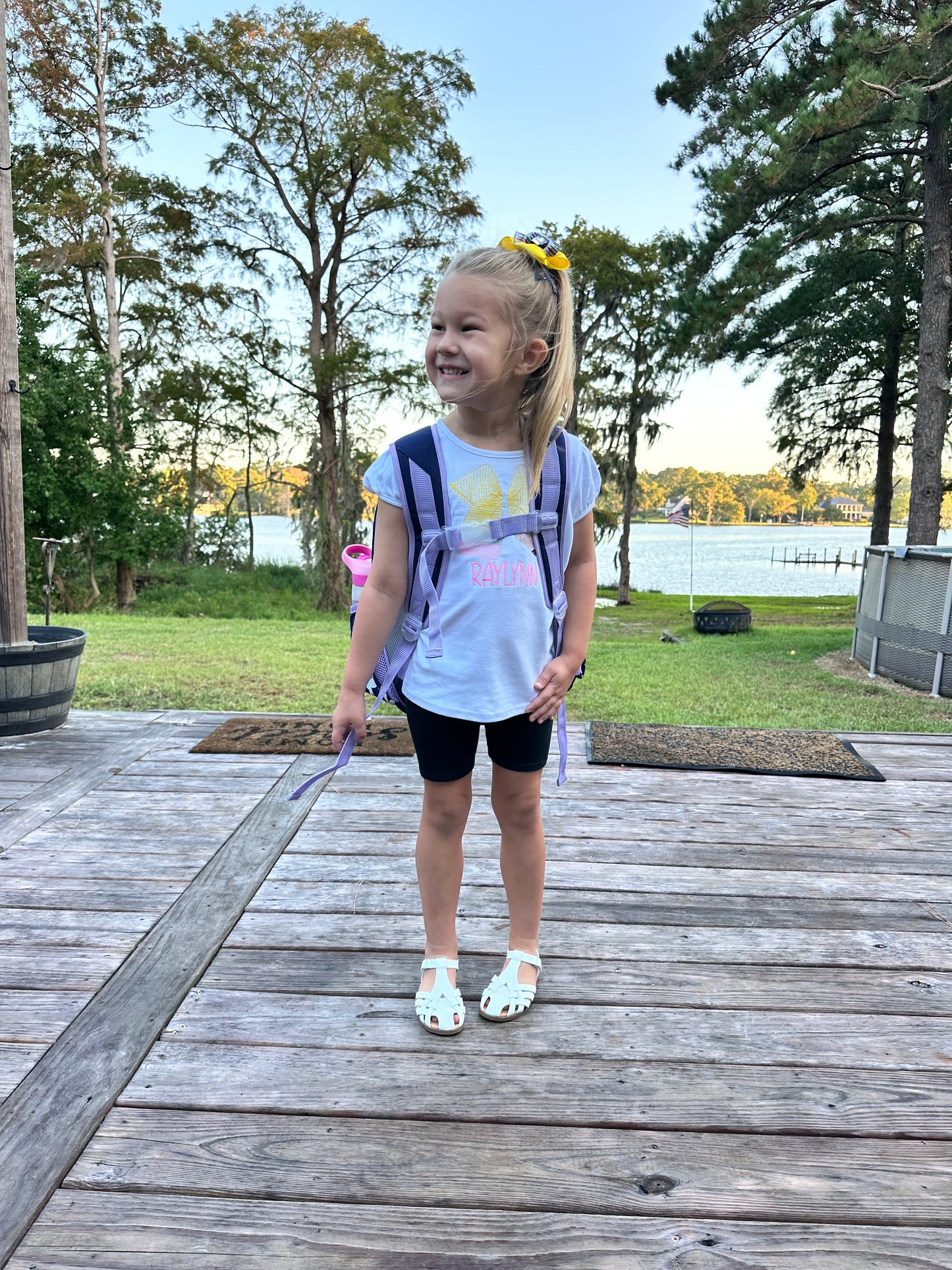 Pencil Bow Embroidered Tee
