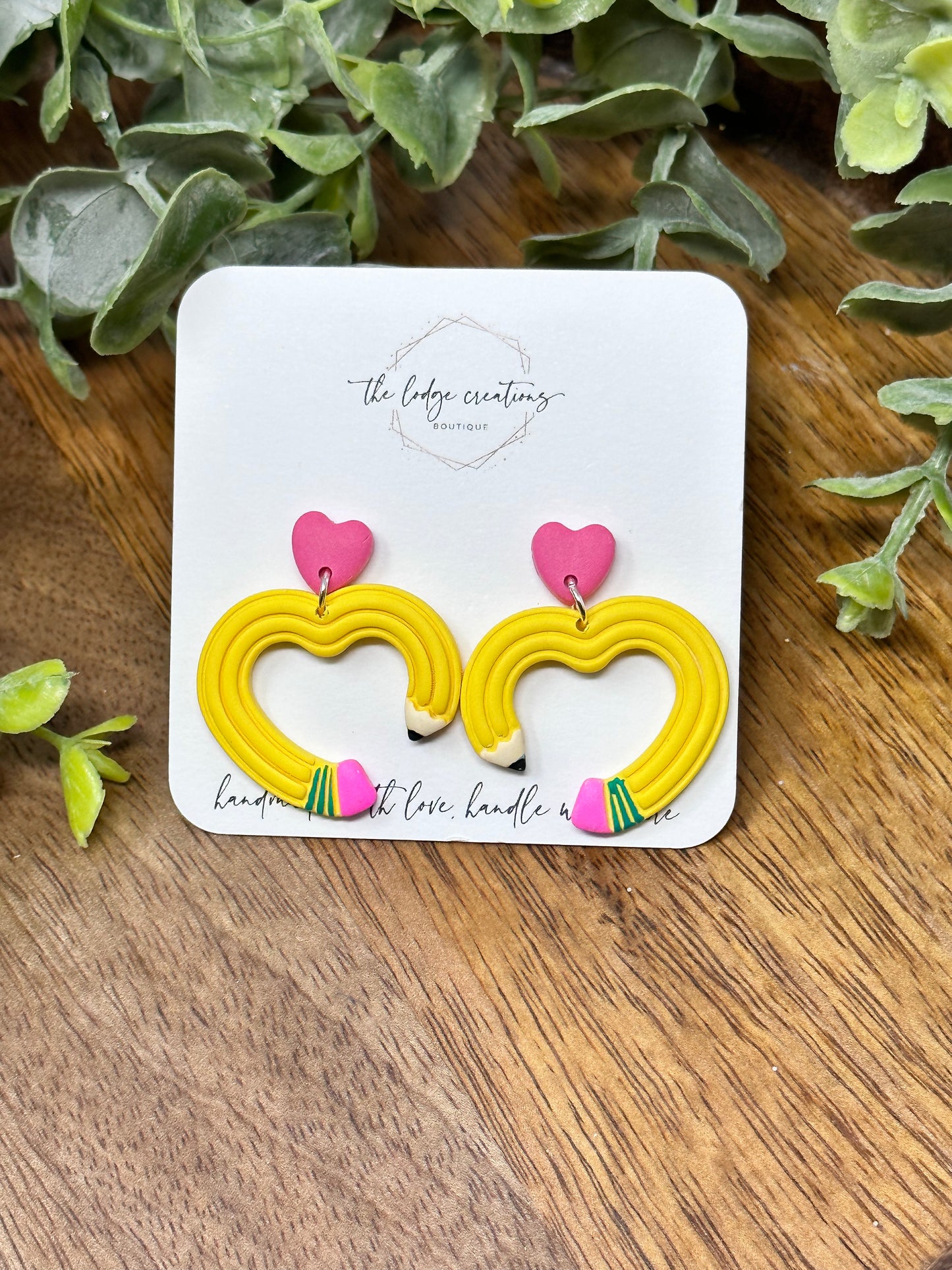 Heart Pencil Earrings
