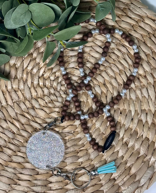 Monogram-able Beaded Lanyards to use with Interchangeable Toppers