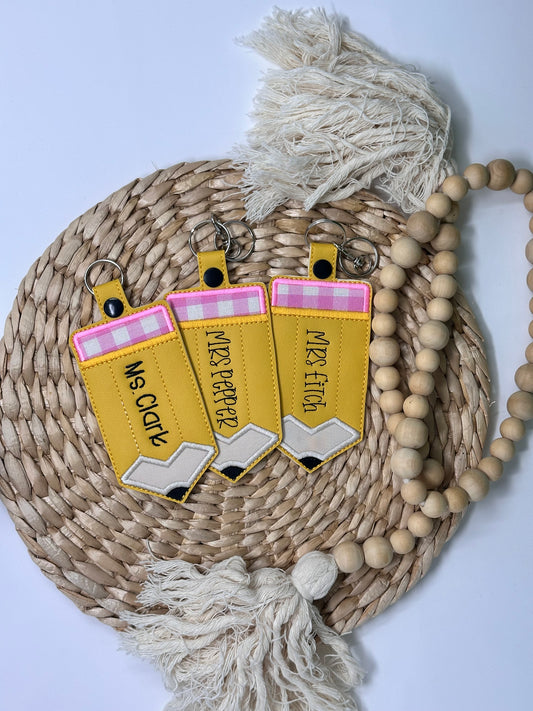 Personalized Pencil Teacher ID Holder