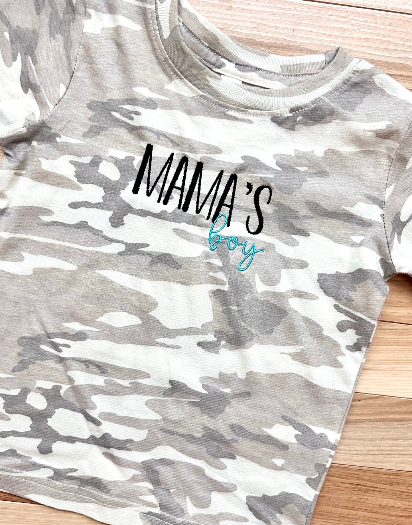 Tan Camo Boy Mama/Mama's Boy Matching Tee's