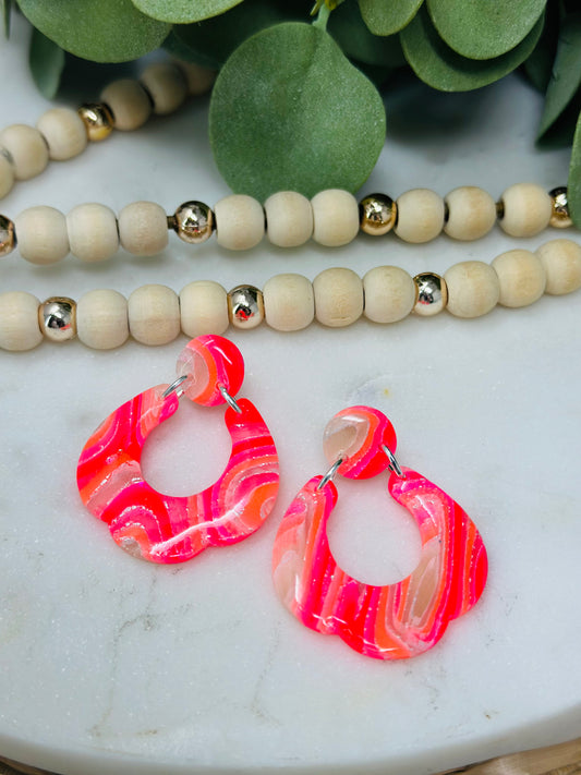 Hot Pink and Orange Agate