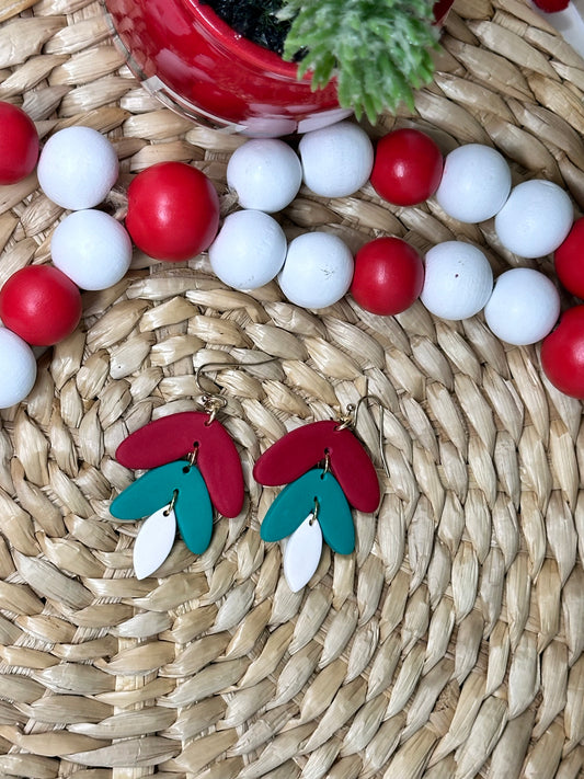 Red, White and Green tiered dangles