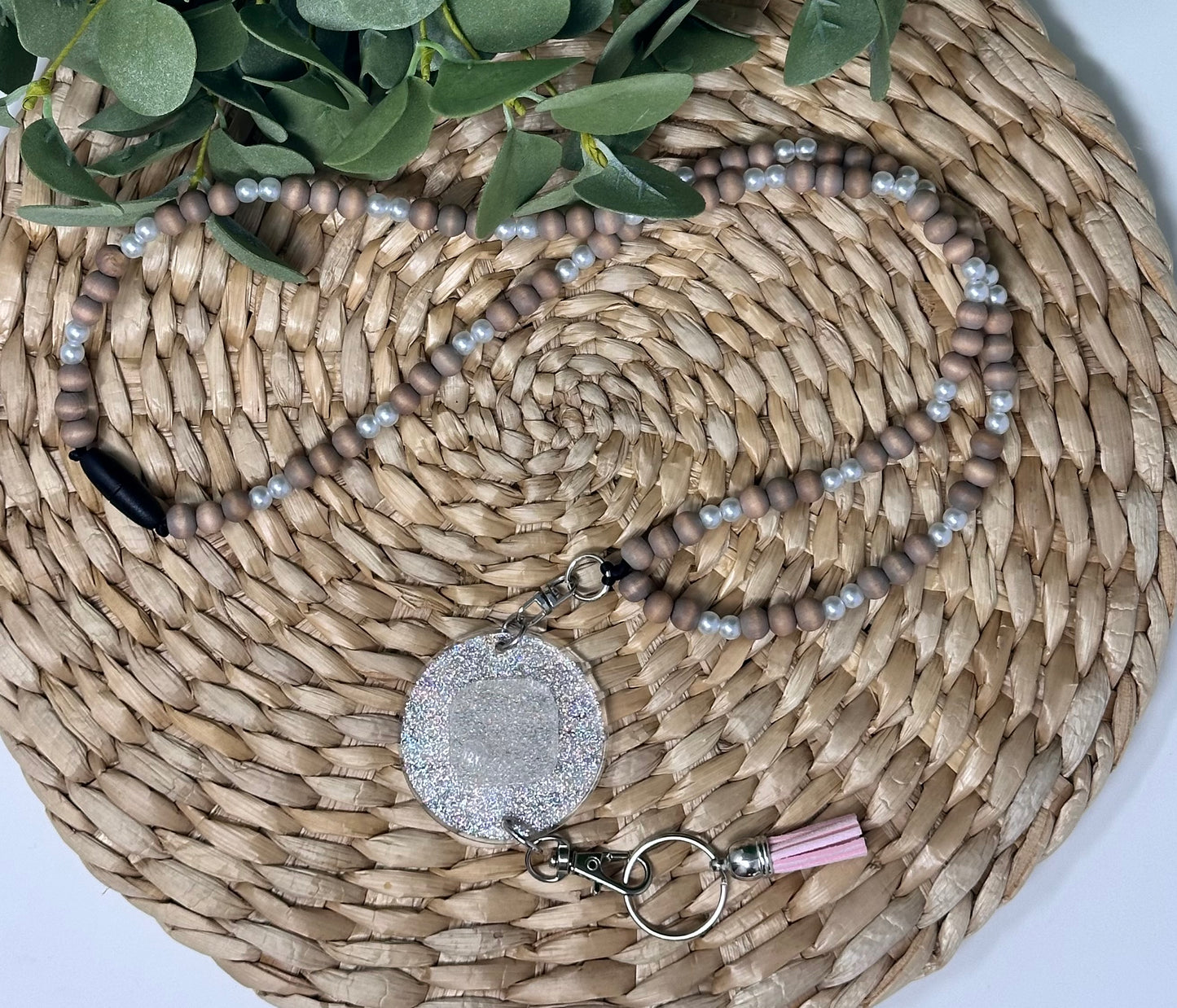 Monogram-able Beaded Lanyards to use with Interchangeable Toppers