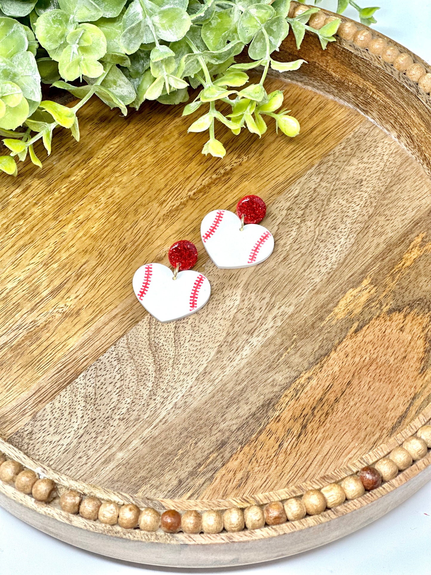 Baseball Heart Earrings