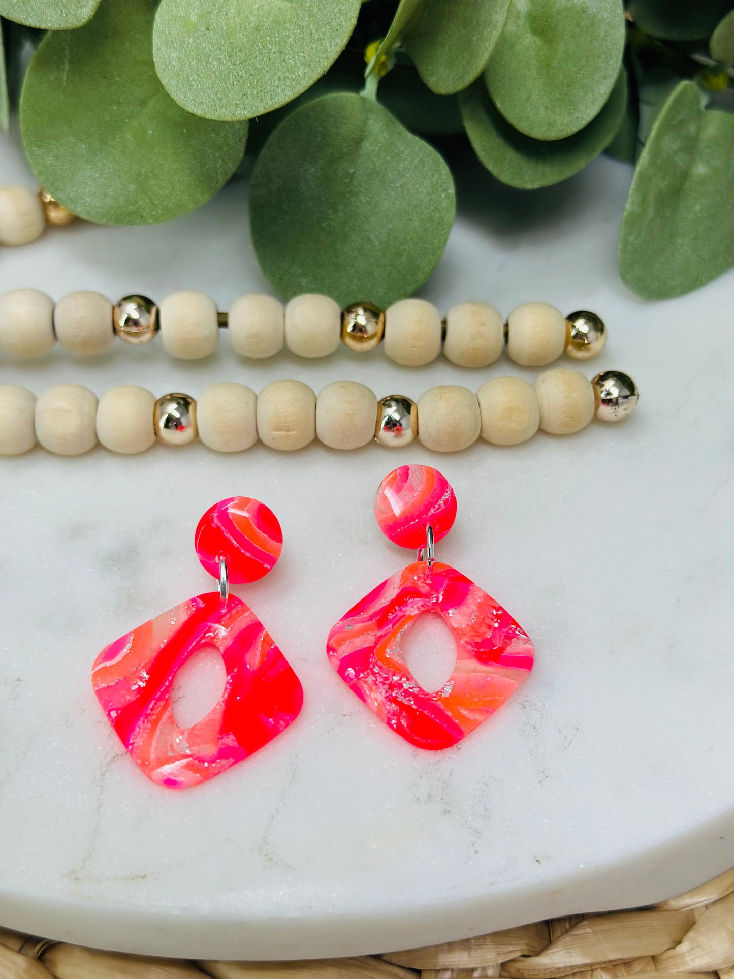 Hot Pink and Orange Agate