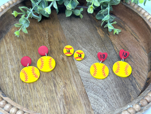 Customizable Softball Earrings