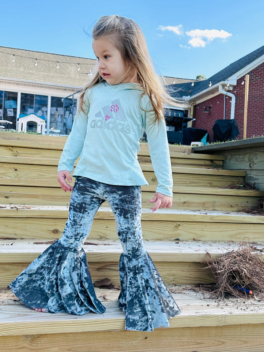 Grey Velvety Bell Bottoms