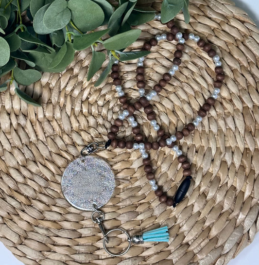 Monogram-able Beaded Lanyards to use with Interchangeable Toppers