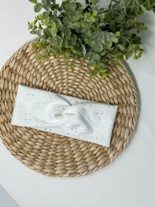 White Eyelet Headband