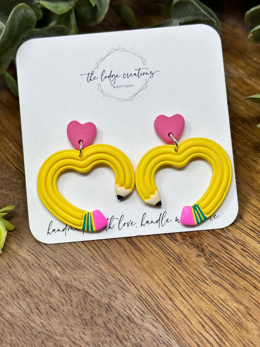 Heart Pencil Earrings