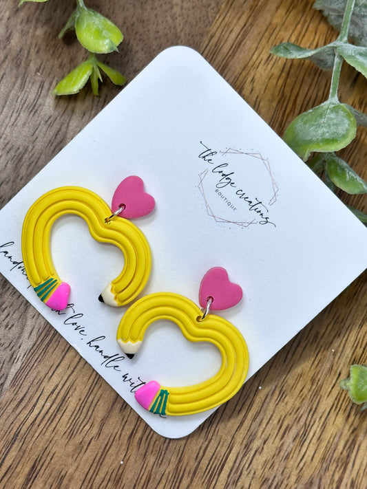 Heart Pencil Earrings