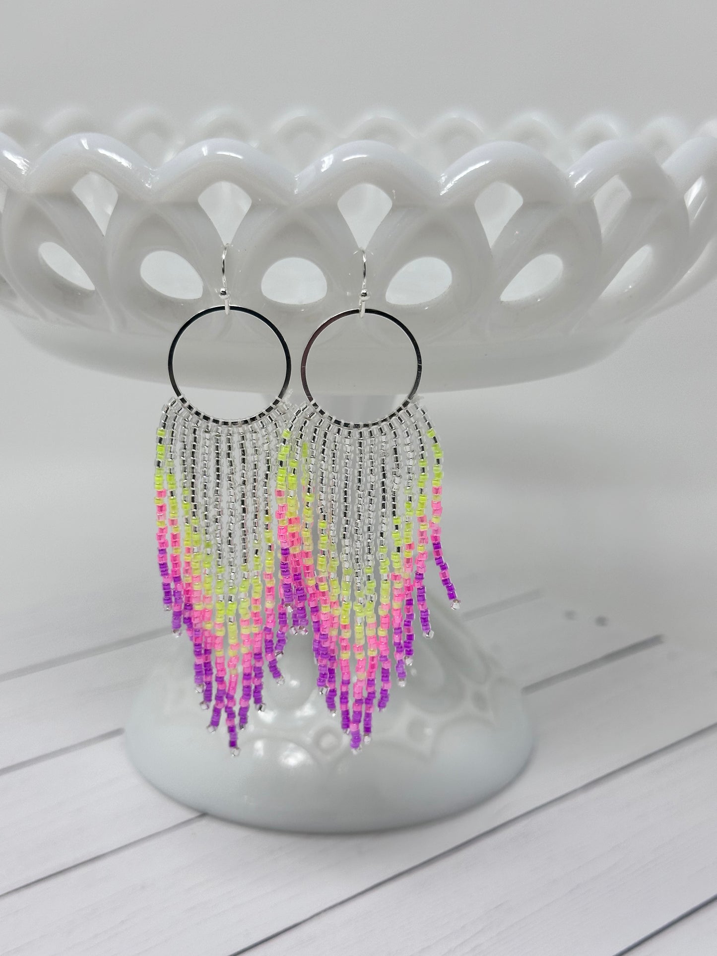 Neon Beaded Earrings