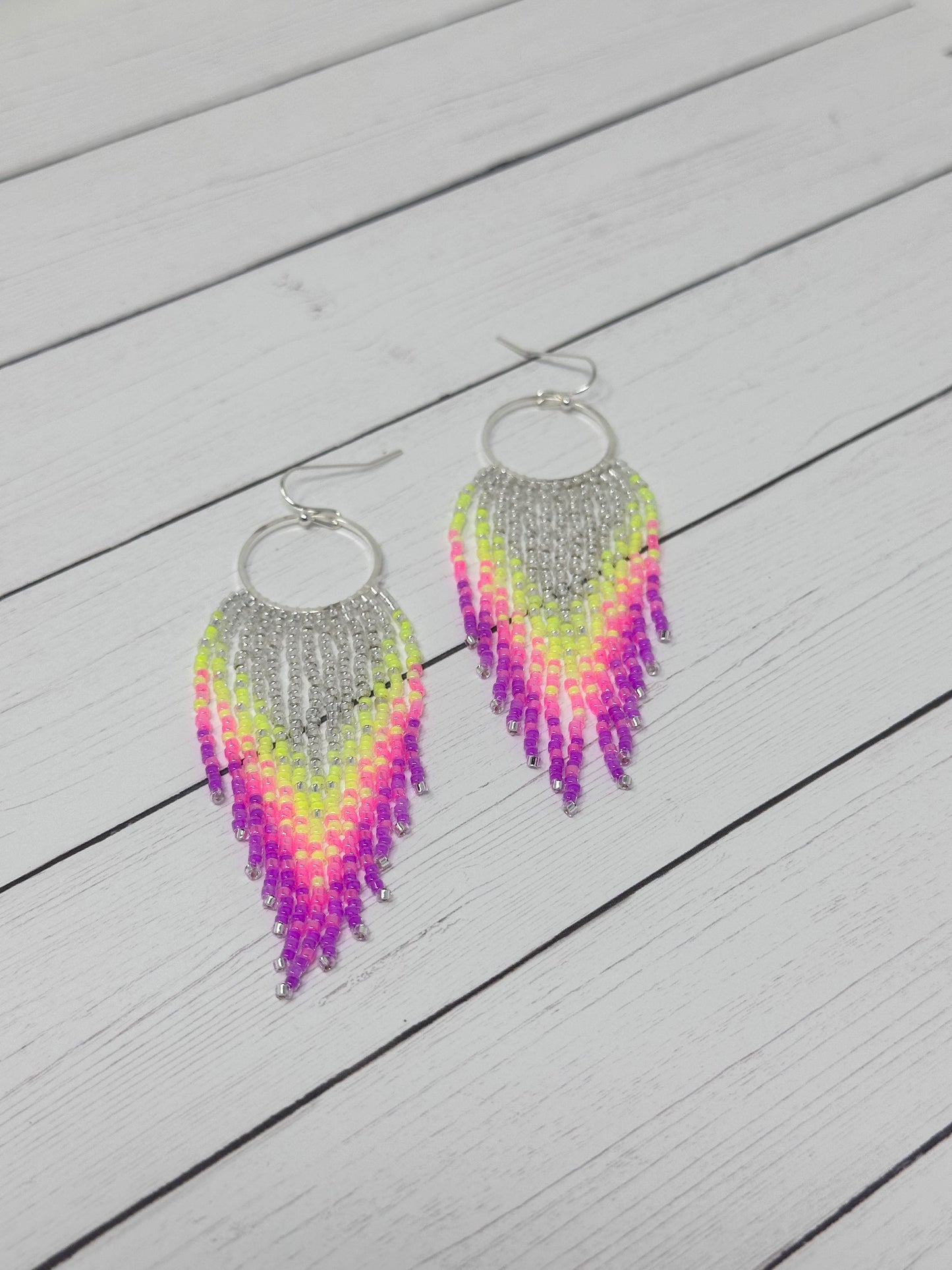 Neon Beaded Earrings