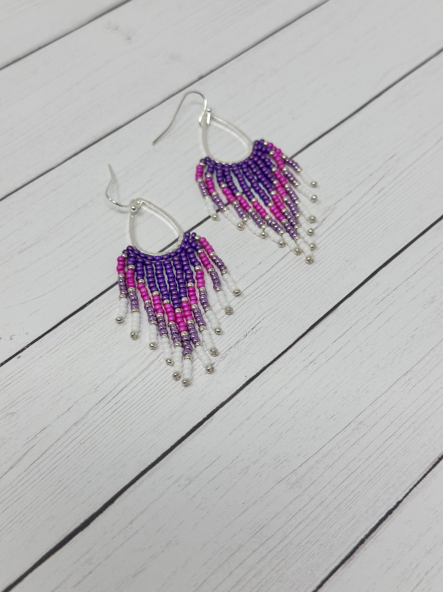 Pink and Purple Beaded Dangles