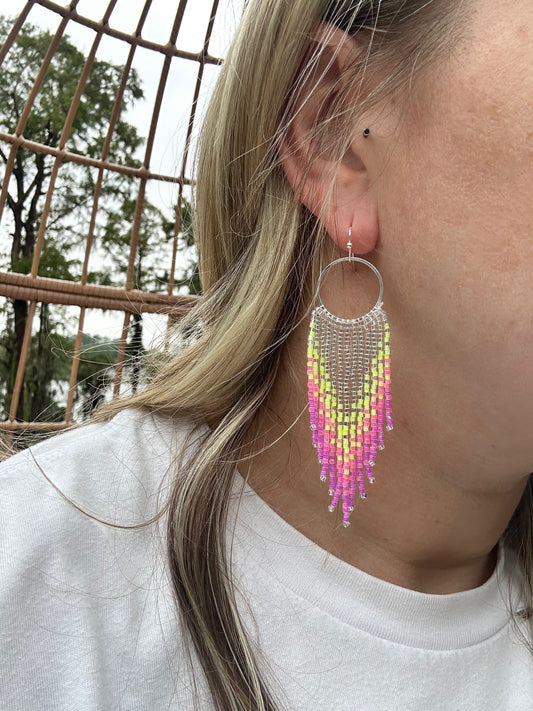 Neon Beaded Earrings