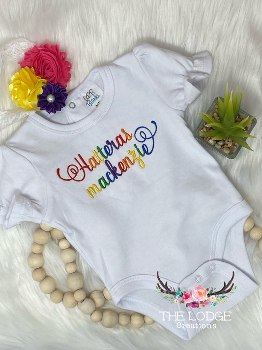 Rainbow Name Bodysuit