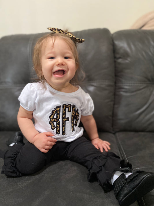 Cheetah Scalloped Monogram