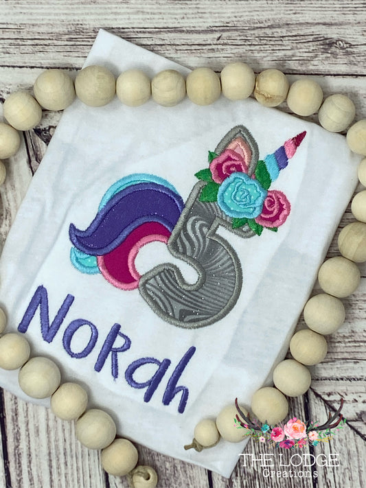 Unicorn Number Birthday Shirt