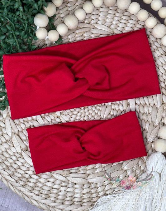 Red Mommy and Me Twist headbands