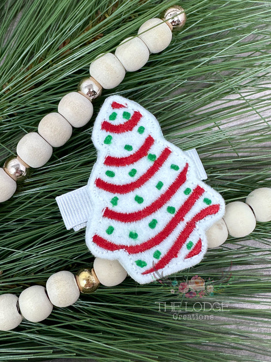 Christmas Tree Cake Feltie Hair Clip