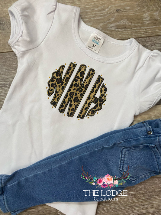 Cheetah Scalloped Monogram